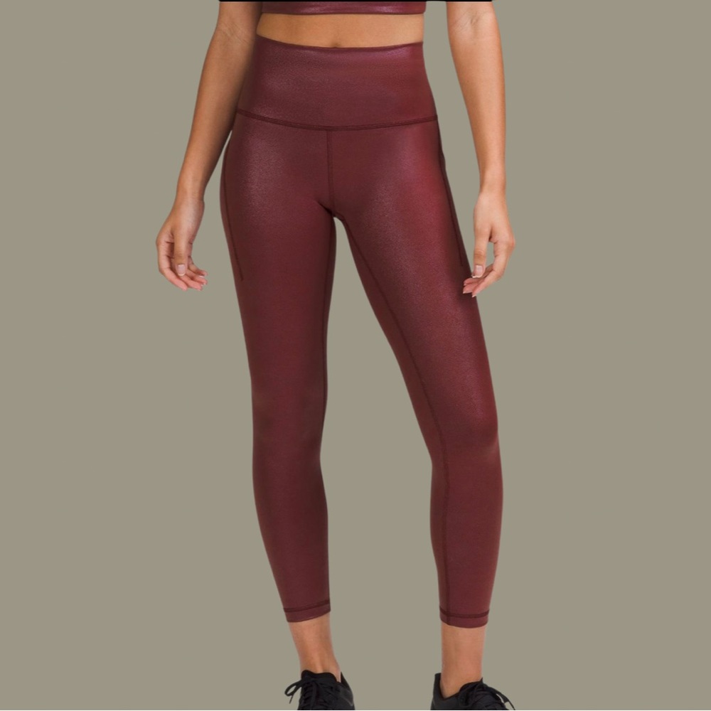 Lululemon Wunder Train High-Rise Tight with Pockets 25” Foil Leggings- Rare Find - Picture 5 of 13
